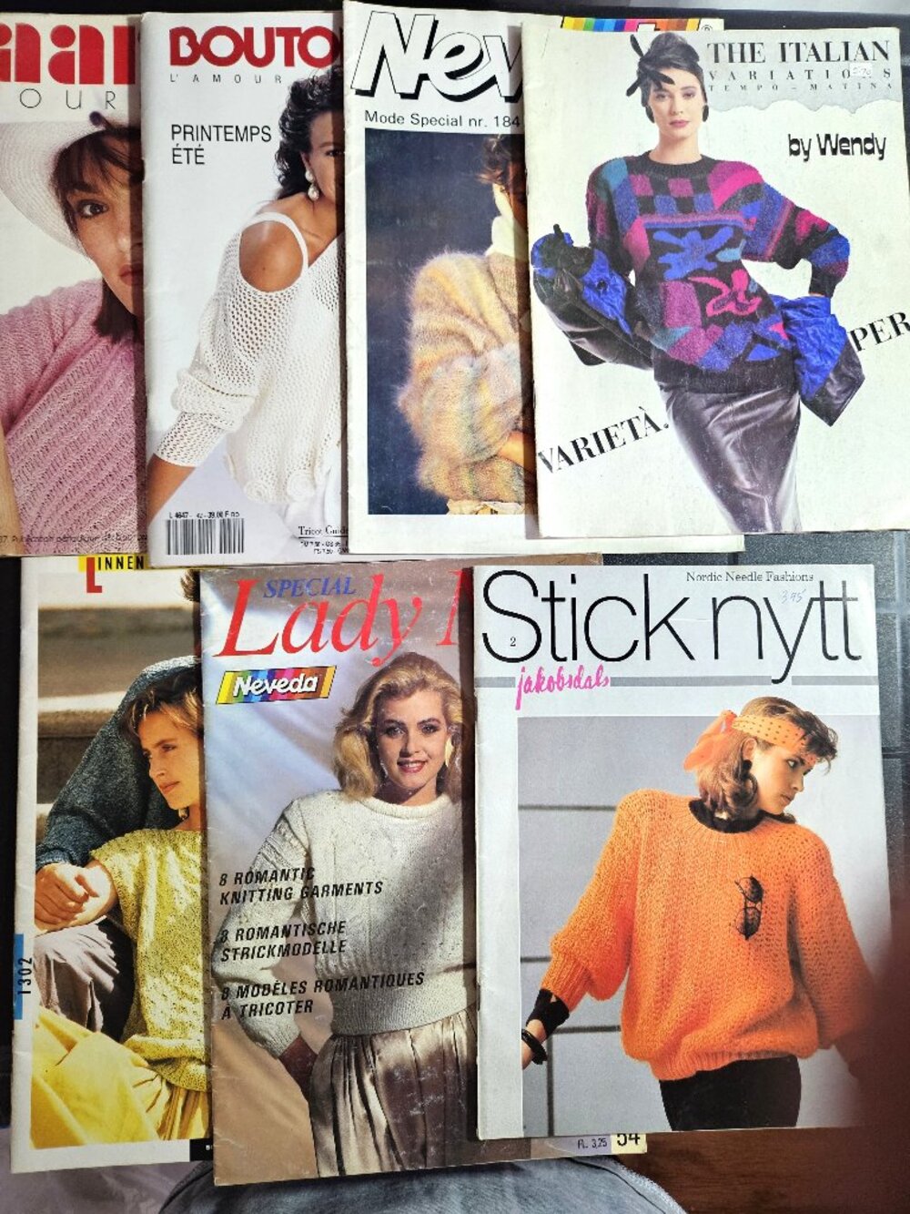 Bundle of 7 Vintage 80s and 90s Foreign Knitting Books